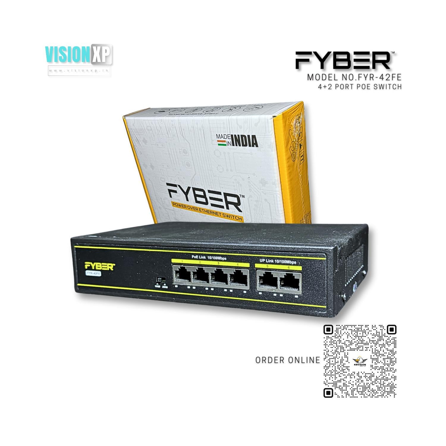 Fyber FYR-42FE 4Port 4+2 POE Network Switch Fyber FYR-42FE 4Port 4+2 POE Network Switch